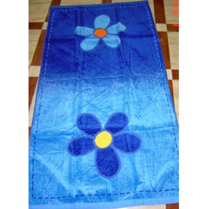 Blue-Floweral Egyptian cotton Beach Towel Blue-Floweral(RPT)