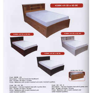 Queen Size Captains Bed With Jumbo Drawers CBBK-5/0_(WPFS100