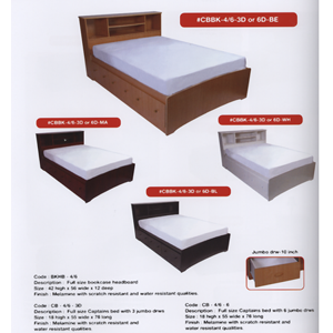 Full Size Captains Bed With Jumbo Drawers CBBK-4/6_(WPFS100)