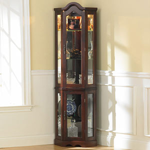 Lighted Corner Curio Cabinet - Mahogany CM0696 (SEIFS)