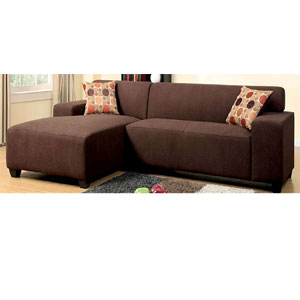 Chocolate Sectional with 2 Pillows CM6825(IEM)
