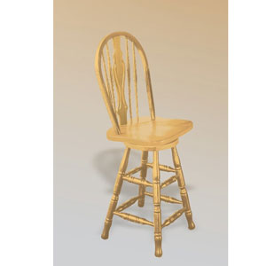 Solid Wood 24 In. Swivel Bar Stool  DLU-B124-24-BCH(WFFS)