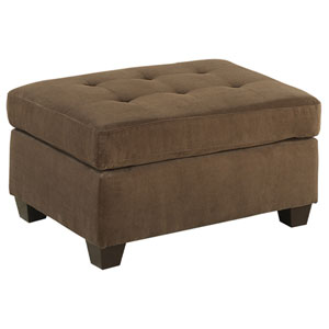 Waffle Suede Cocktail Ottoman - Truffle F7120 (PXFS)