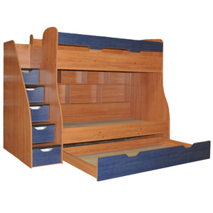 Custom Made Loft Bed With Stairs G-_50/Trundle (VF)