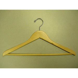 Genesis flat suit hanger w/wooden bar, natural GNA8802 (PM)