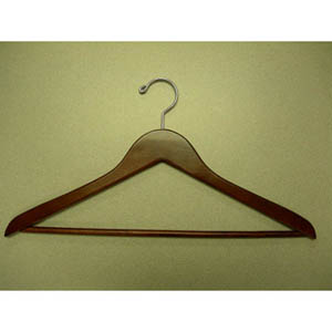 Genesis flat suit hanger w/wooden bar GNA8814 (PMFS)