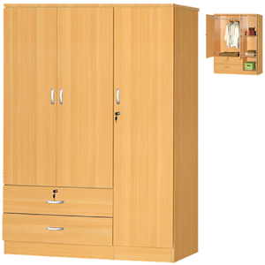 3-Door 2 Drawer Wardrobe HID2080(HOFS150)