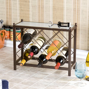 Textured Brown 8-Bottle Wine Rack HZ1015 (SEIFS)