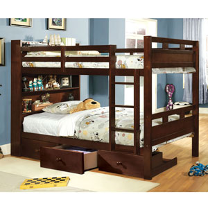 Bunk Bed with Built-In Bookcase Headboard IDF-BK459(OFS)