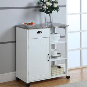 Kitchen Cart with Marble Laminate Top IRD1163(WFS)