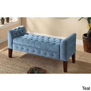 Velvet Tufted Settee Storage Bench K6211(OFS)