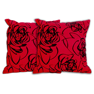 Red Abstract Decorative Pillow ( Set of 2 ) 14334751(OFS40)