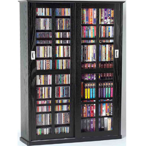 Mission Style Sliding Glass Door Multimedia Cabinet LD