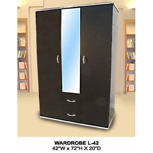 2-Door And 2-Drawer Wardrobe With Mirror L-42(CT)