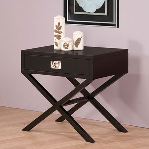 Napa Black 1-drawer Bedside Table 5701025(OFS)