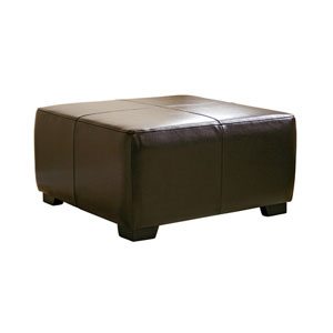 Square Dark Brown Bi-cast Leather Ottoman OMY0524(OFS)