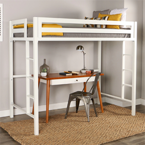 Twin Metal Loft Bed OSTSQTOL(250 Lbs Weight Capacity)