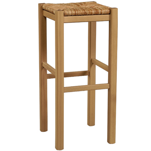 Solid Pine Backless Stool Rush Top 425_(LN)