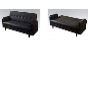 Black Leather Sofa Bed S142 (PK)