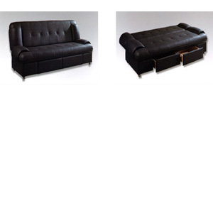 Black Leather Sofa Bed S143 (PK)