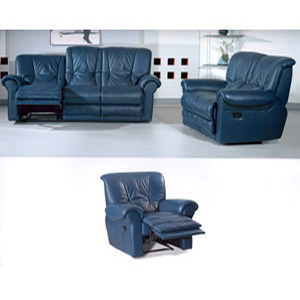 Leather Sofa Set In Blue S328-BU (PK)