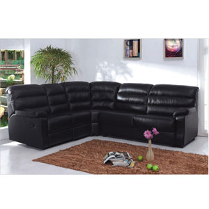 Black Sectional/Recliner Sofa with Bed S339-B (PK)