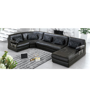 Large Corner Black Sectional Sofa Set S622-B (PK)