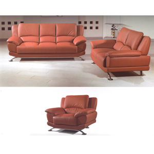 Brown Leather Sofa Set S990-BR (PK)