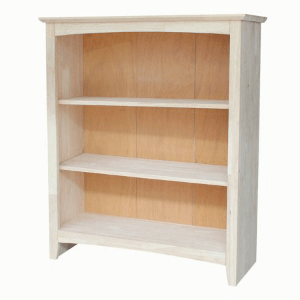 Solid Wood Shaker Unfinished Open Bookcase