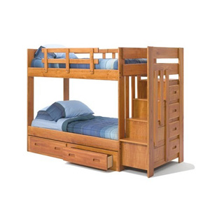 Solid Wood Staircase With Bunk Bed STH-154R(WC)