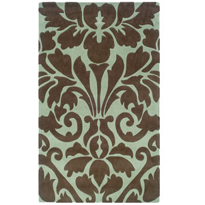 Trio Collection Chocolate/Spa Blue Area Rug TAB101_(LNFS)