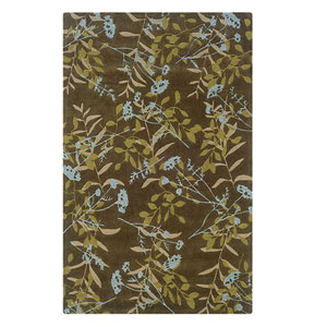 Trio Collection Chocolate/Spa Blue Area Rug TAPA49_(LNFS)