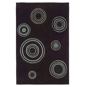 Trio Collection Chocolate/Spa Blue Area Rug TARD10_(LNFS)