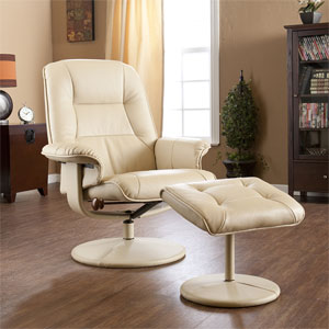 Taupe Faux Leather Recliner and Ottoman UP8932RC (SEIFS) 
