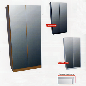 Wardrobe With 2 Doors Mirrored Front W104M(WPFS150)