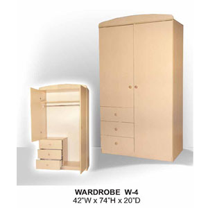2-Door 3-Drawers Wardrobe W-4(CT)