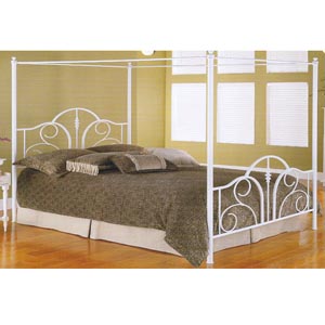 White Contour Canopy Bed B9123 (FB)