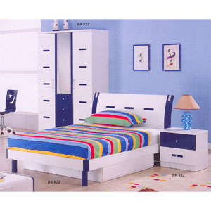 Youth Bedroom Set  In Navy Blue And White B932_ (DS)