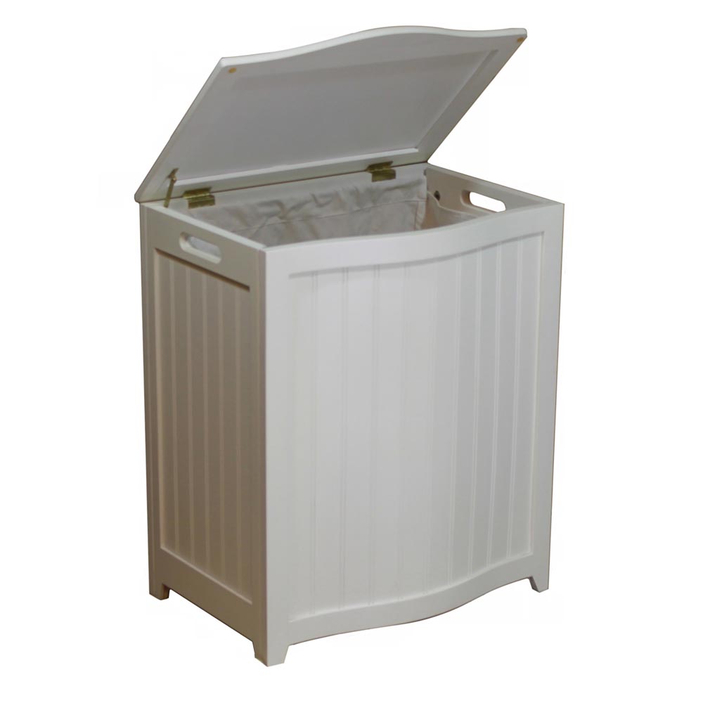 White Bowed Front  Hamper BHP0106W (OD)