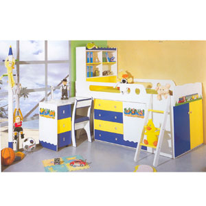 Twin Size Train Theme Loft Bed C02(PF)