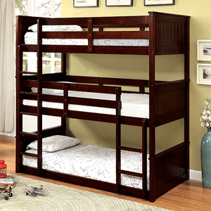 Twin Triple Decker Bunk Bed in Espresso CM-BK628(FAFS)