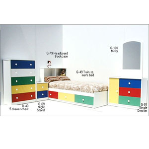 Multicolor Juvenile Bedroom Set G-SET-61 M/C (VF)