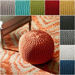 Handmade Casual Living Disco Cables Pouf Nuloom(OFS)