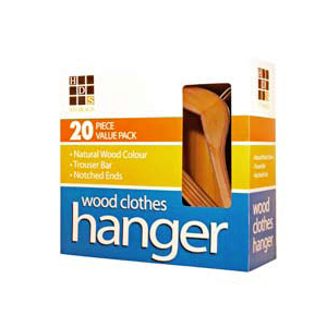 20 PK Natural Wood Hangers WH0104_(HDS7)(Free Shipping)